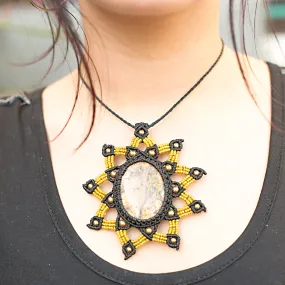 Tara Macrame Pendant with Jasper Stone