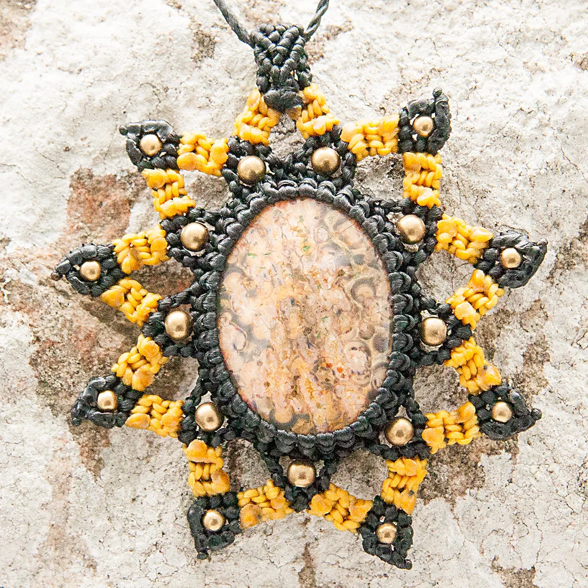Tara Macrame Pendant with Jasper Stone