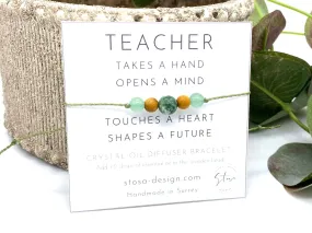 Teacher Gift Card - Gemstone Diffuser Bracelets