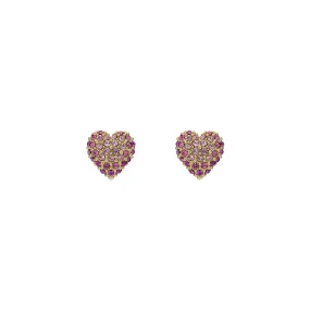 ted baker adoraa: crystal sweetheart adjustable stud earrings gold tone, light pink ombre crystal