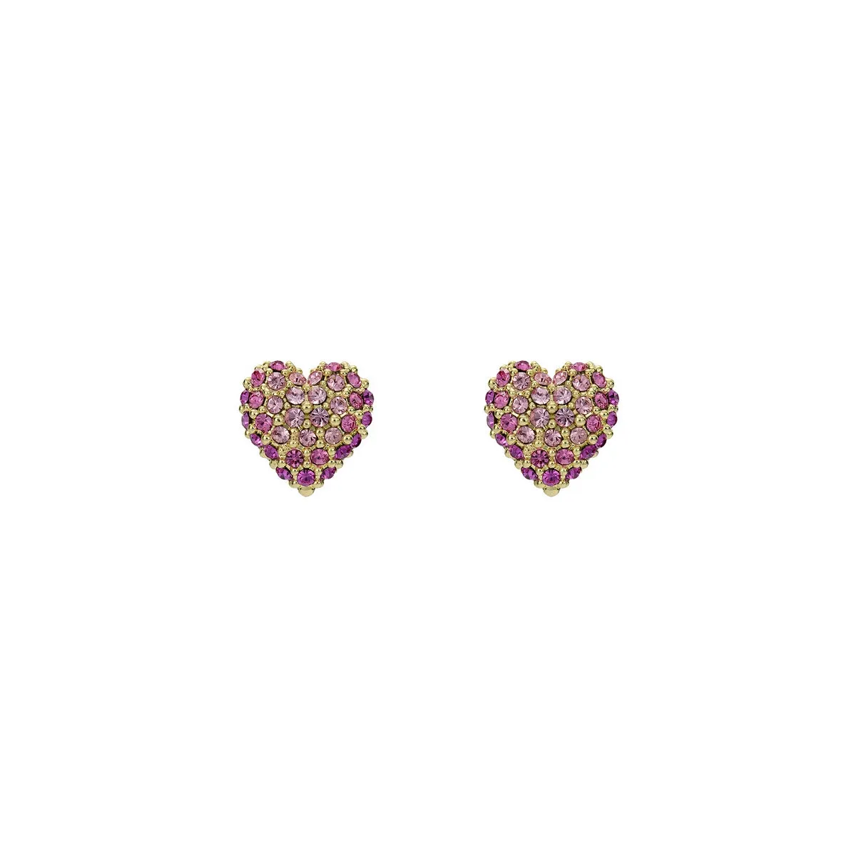 ted baker adoraa: crystal sweetheart adjustable stud earrings gold tone, light pink ombre crystal
