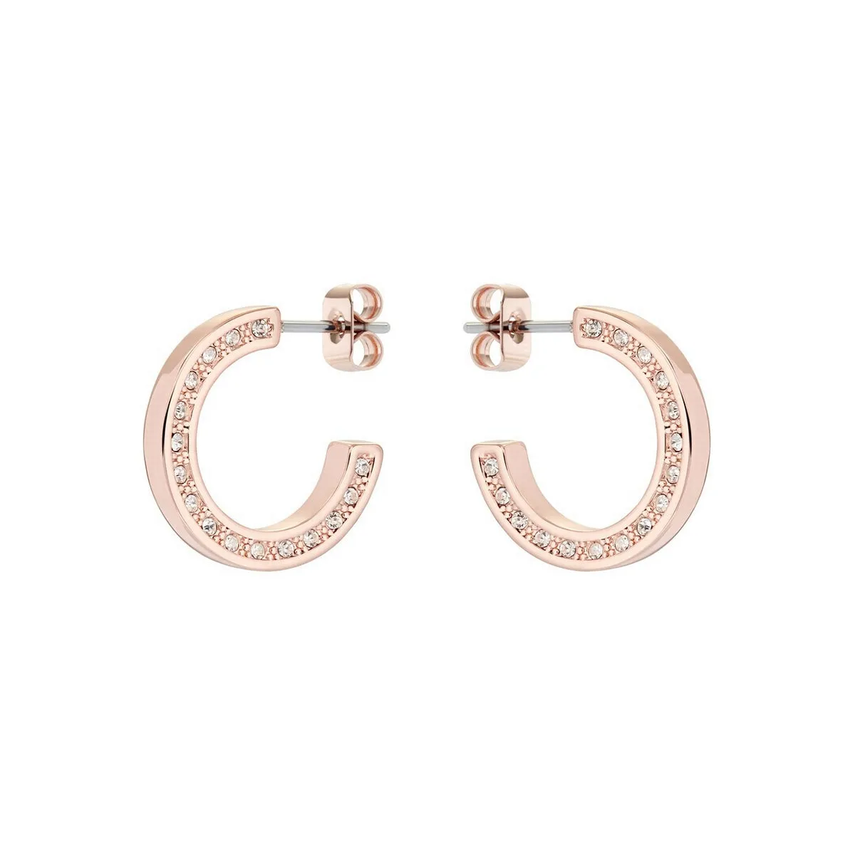 ted baker crystal hoop rose gold earrings