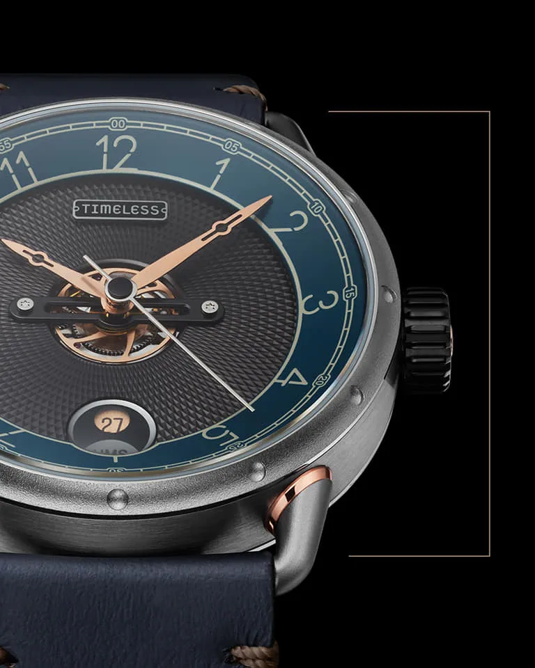 TIMELESS HMS 003 BLUE ANTRACITE DIAL