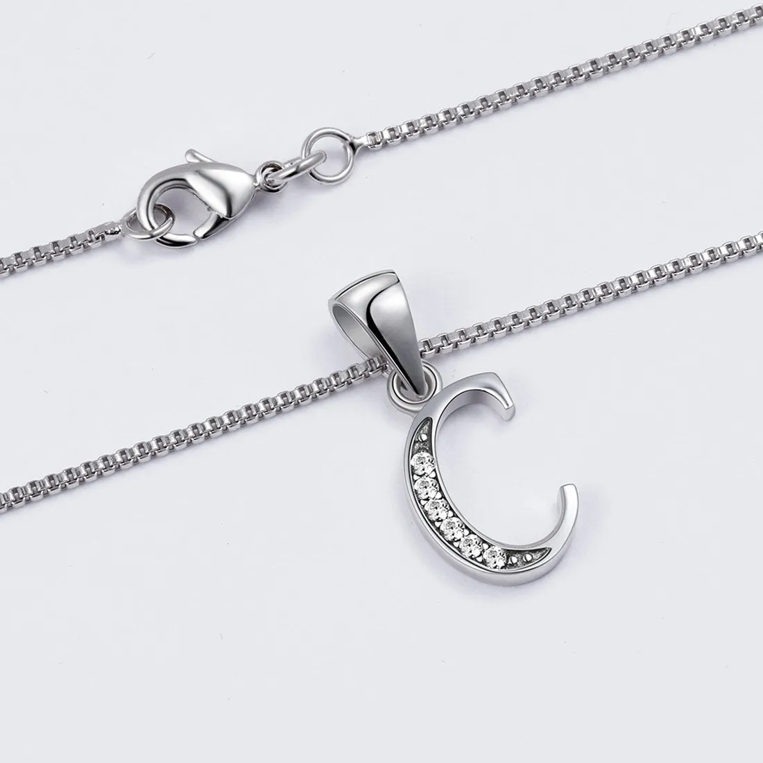 Tokyo Mart Letter C Initial Necklaces Pendant Women Men Name Jewelry Gift 925 Silver