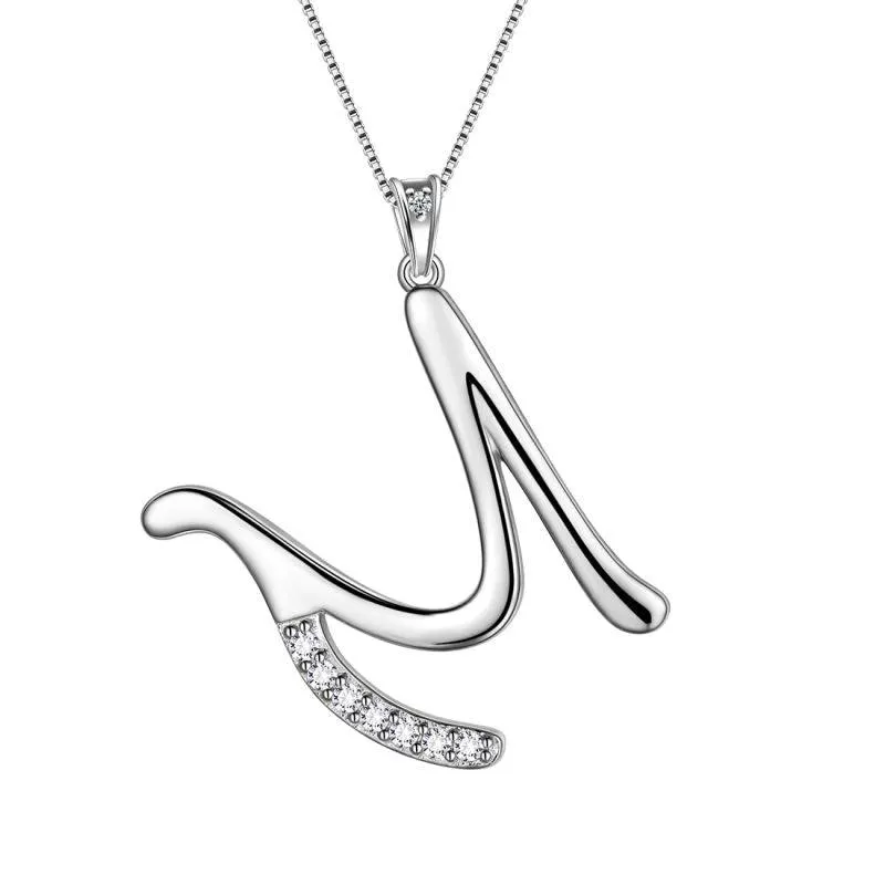 Tokyo Mart Letter Initial M Necklaces Pendant Women Girls Name Jewelry Gift 925 Sterling Silver