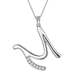 Tokyo Mart Letter Initial M Necklaces Pendant Women Girls Name Jewelry Gift 925 Sterling Silver