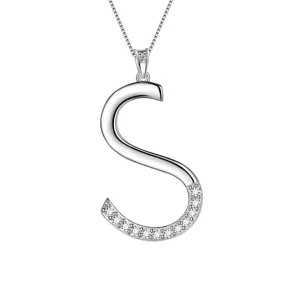 Tokyo Mart Letter Initial S Necklaces Pendant Women Girls Name Jewelry Gift 925 Sterling Silver