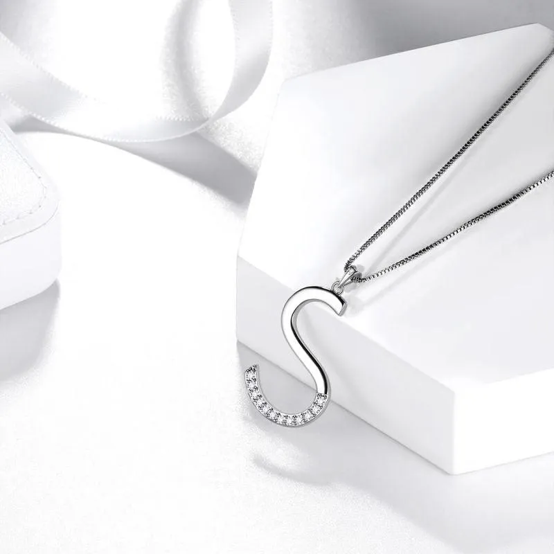 Tokyo Mart Letter Initial S Necklaces Pendant Women Girls Name Jewelry Gift 925 Sterling Silver