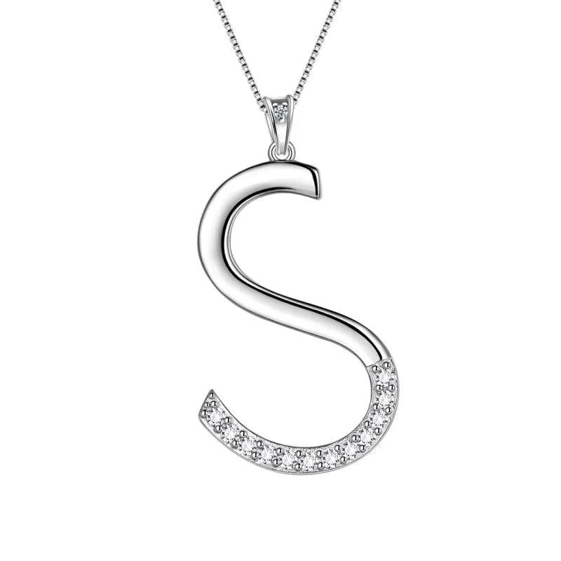 Tokyo Mart Letter Initial S Necklaces Pendant Women Girls Name Jewelry Gift 925 Sterling Silver