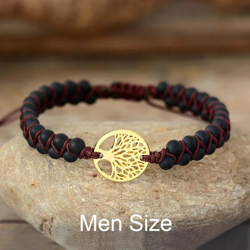 Tree Charm Bracelets African Japser String Braided Bracelets