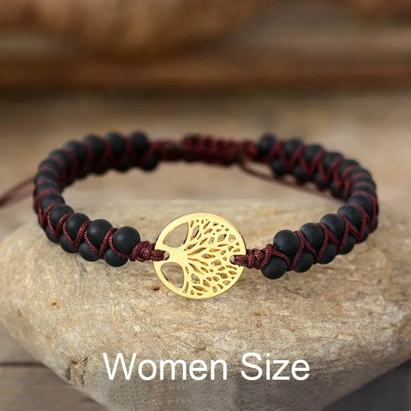 Tree Charm Bracelets African Japser String Braided Bracelets