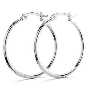 Trishia Hoop White Gold Layered Earrings 30mm