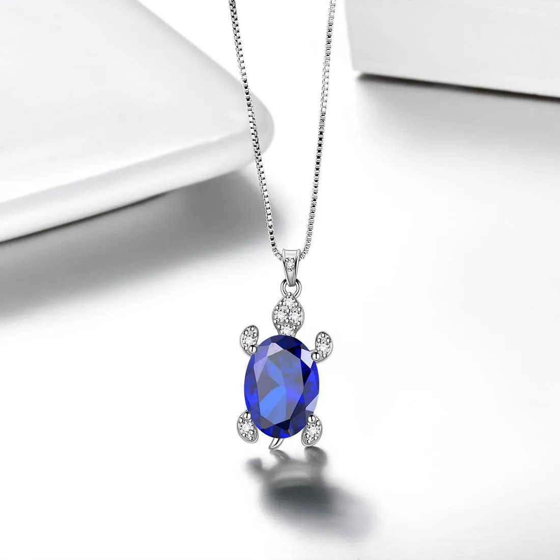 Turtle Necklaces Birthstone Pendant Necklace Women Jewelry Gifts 925 Sterling Silver