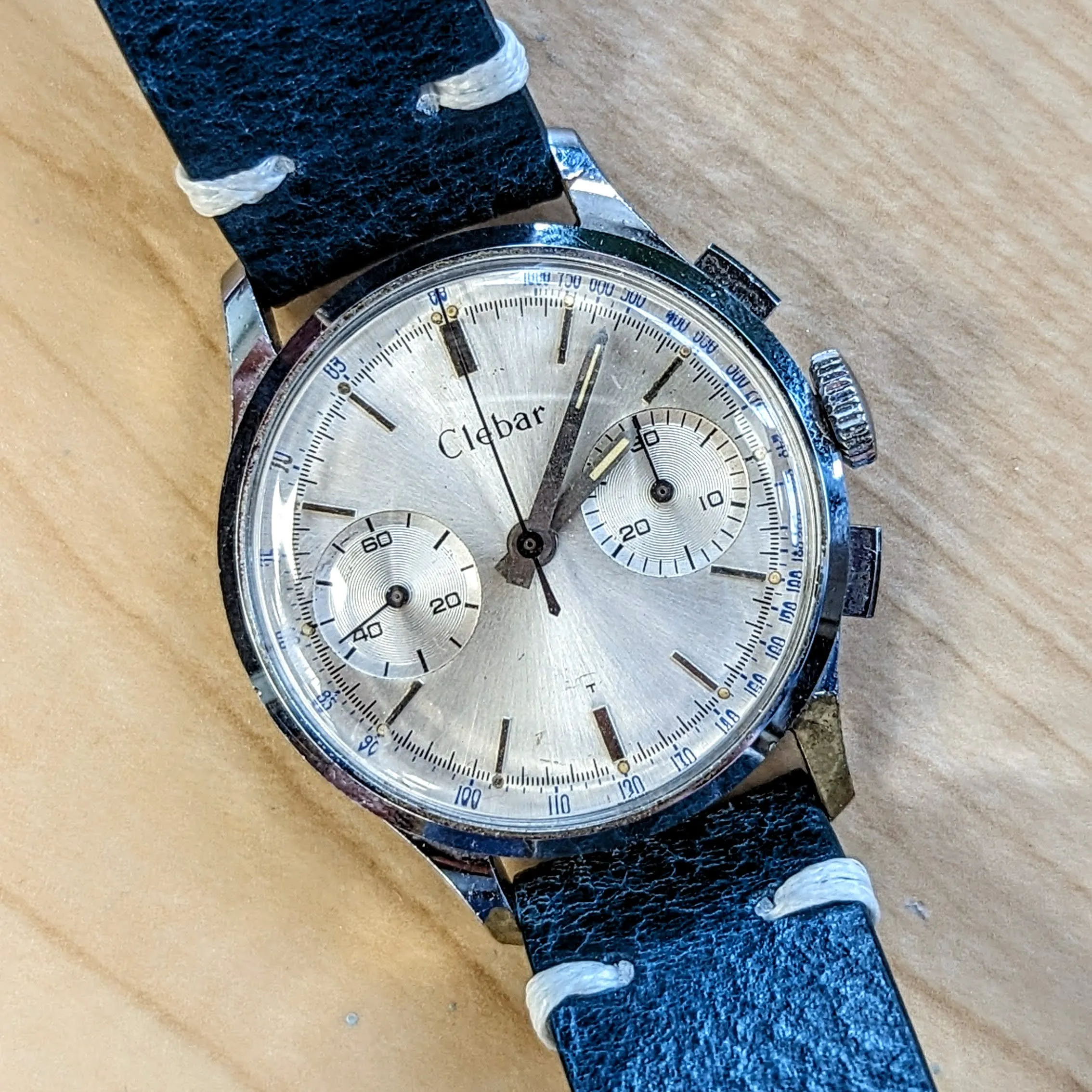 Vintage CLEBAR Chronograph Wristwatch Cal. Landeron 248 Swiss Made Wristwatch