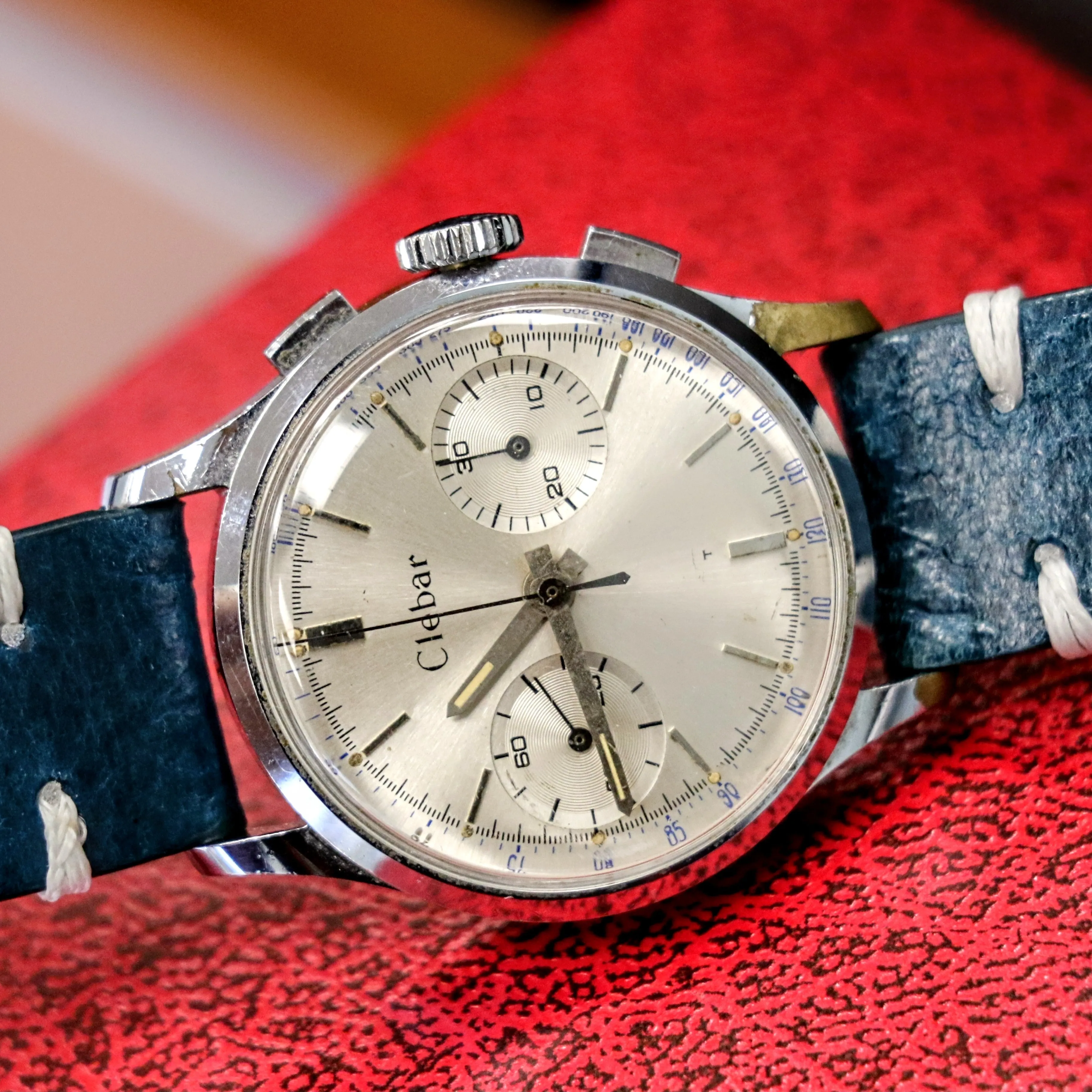 Vintage CLEBAR Chronograph Wristwatch Cal. Landeron 248 Swiss Made Wristwatch