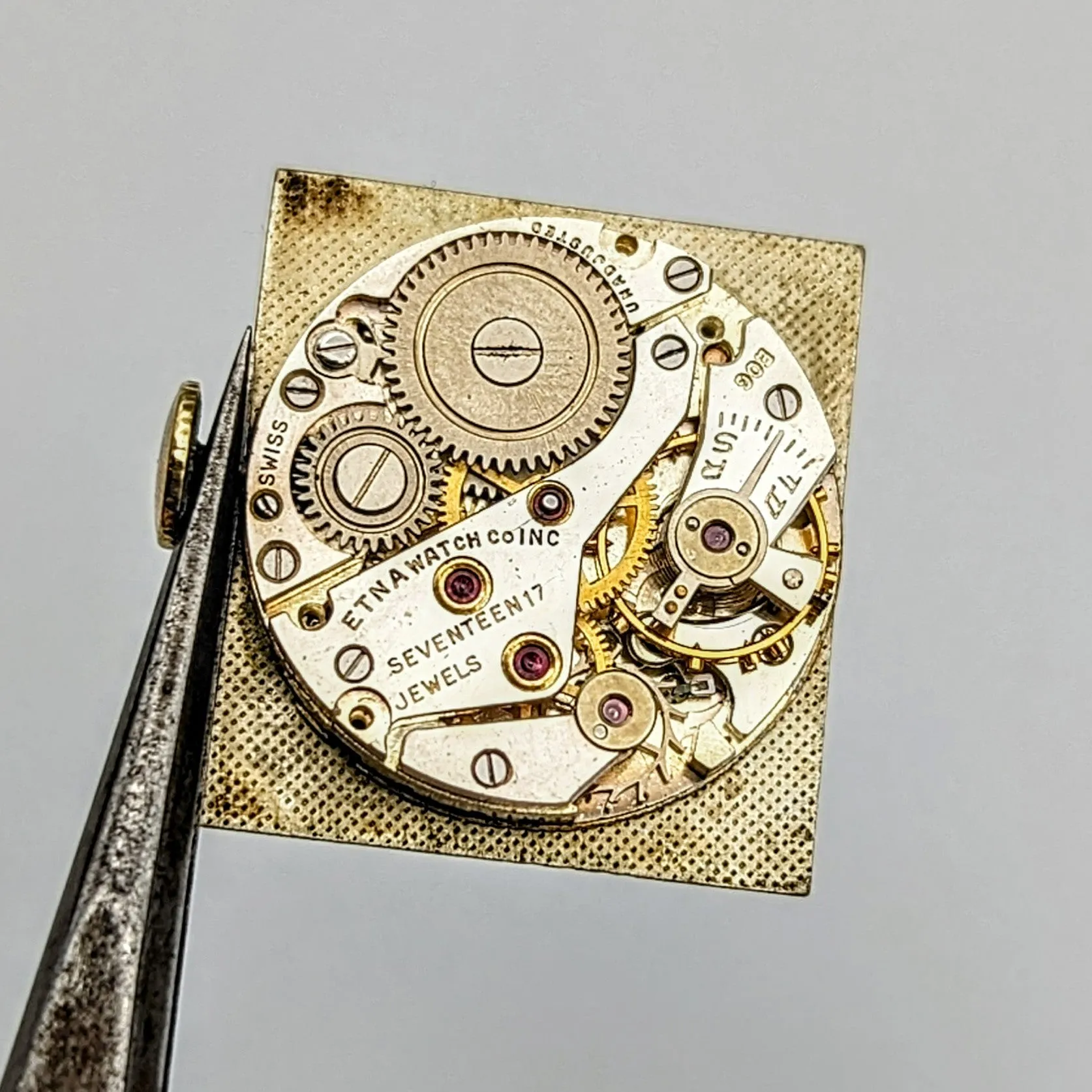 Vintage WARREN Wristwatch Diamond Dial and Bezel Swiss Movement 17 Jewels