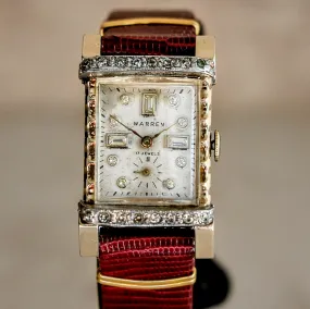 Vintage WARREN Wristwatch Diamond Dial and Bezel Swiss Movement 17 Jewels