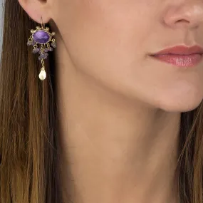 Waterfall Amethyst Earrings in Gold Filled