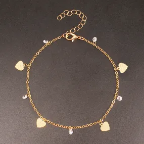 Wholesale bohemian honeycomb love rhinestone anklets JDC-AS-ZW020
