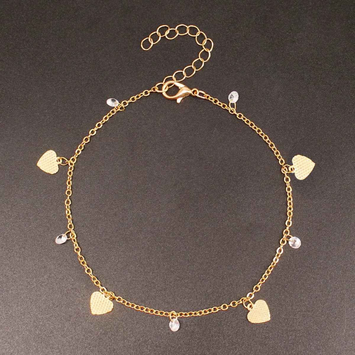 Wholesale bohemian honeycomb love rhinestone anklets JDC-AS-ZW020