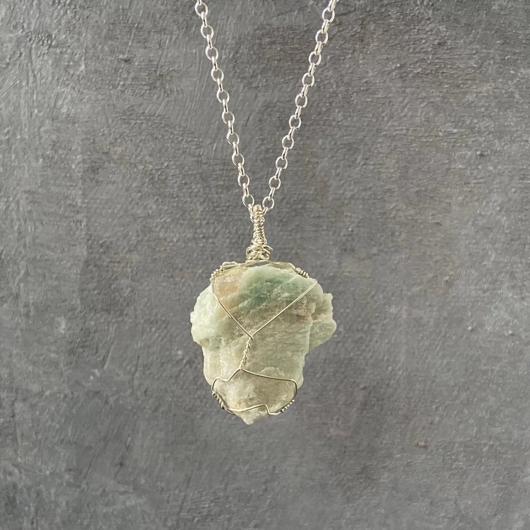 Wire wrapped Amazonite Necklace-Uni-T