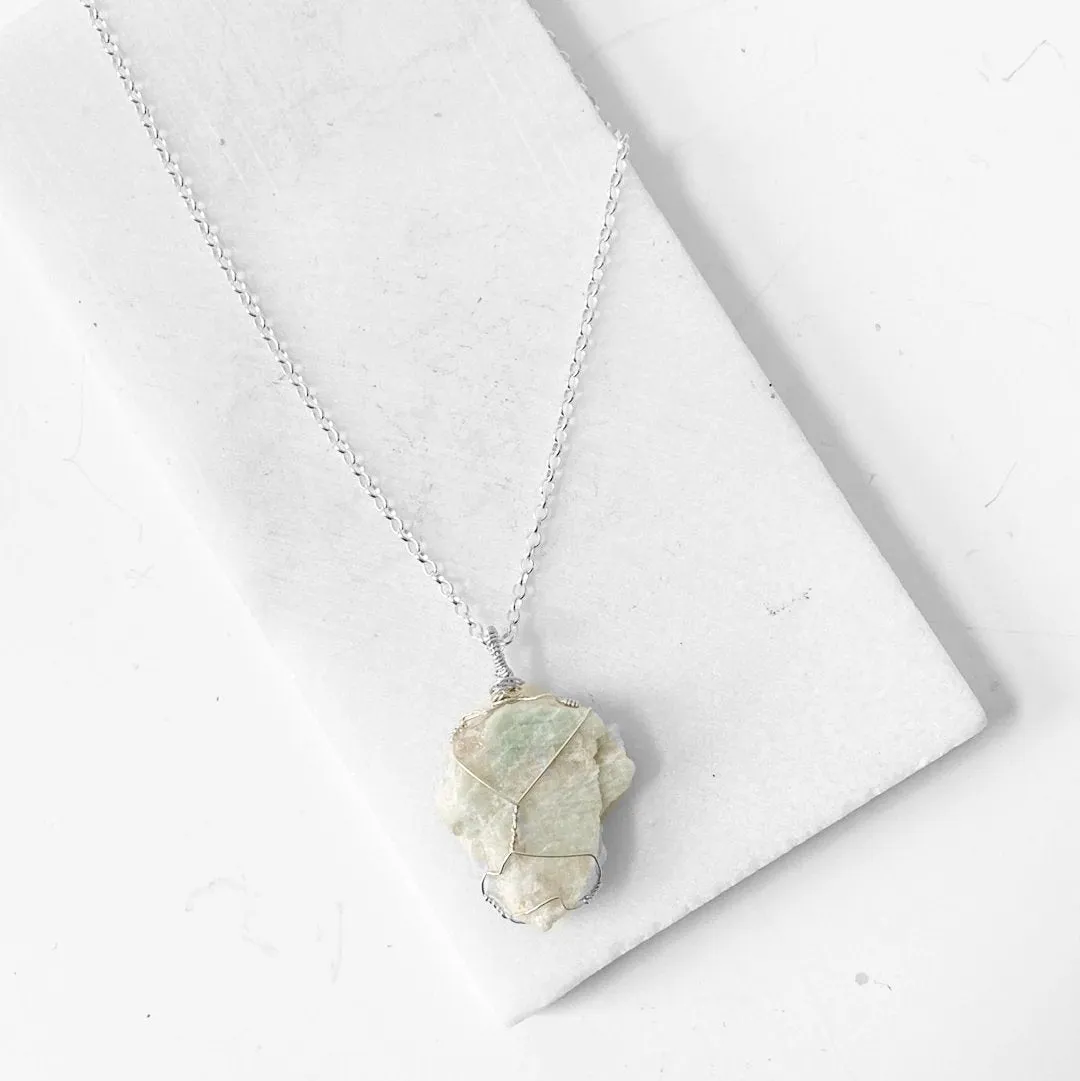 Wire wrapped Amazonite Necklace-Uni-T