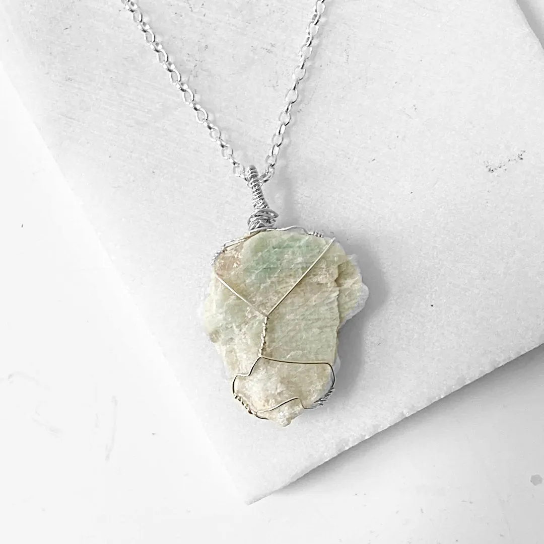 Wire wrapped Amazonite Necklace-Uni-T