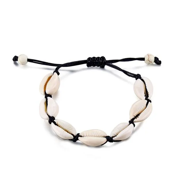 Women Boho Shell Anklets Handmade Shell Foot Jewelry Summer Beach Barefoot Bracelet