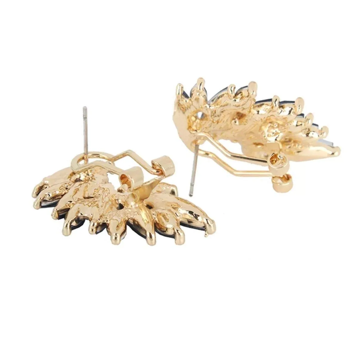 Yellow Chimes Elegant Gold Plated Crystal Clip-On Stud Earrings for Women and Girls (Blue)