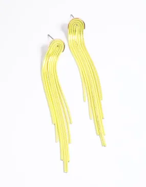 Yellow Waterfall Chain Drop Earrings