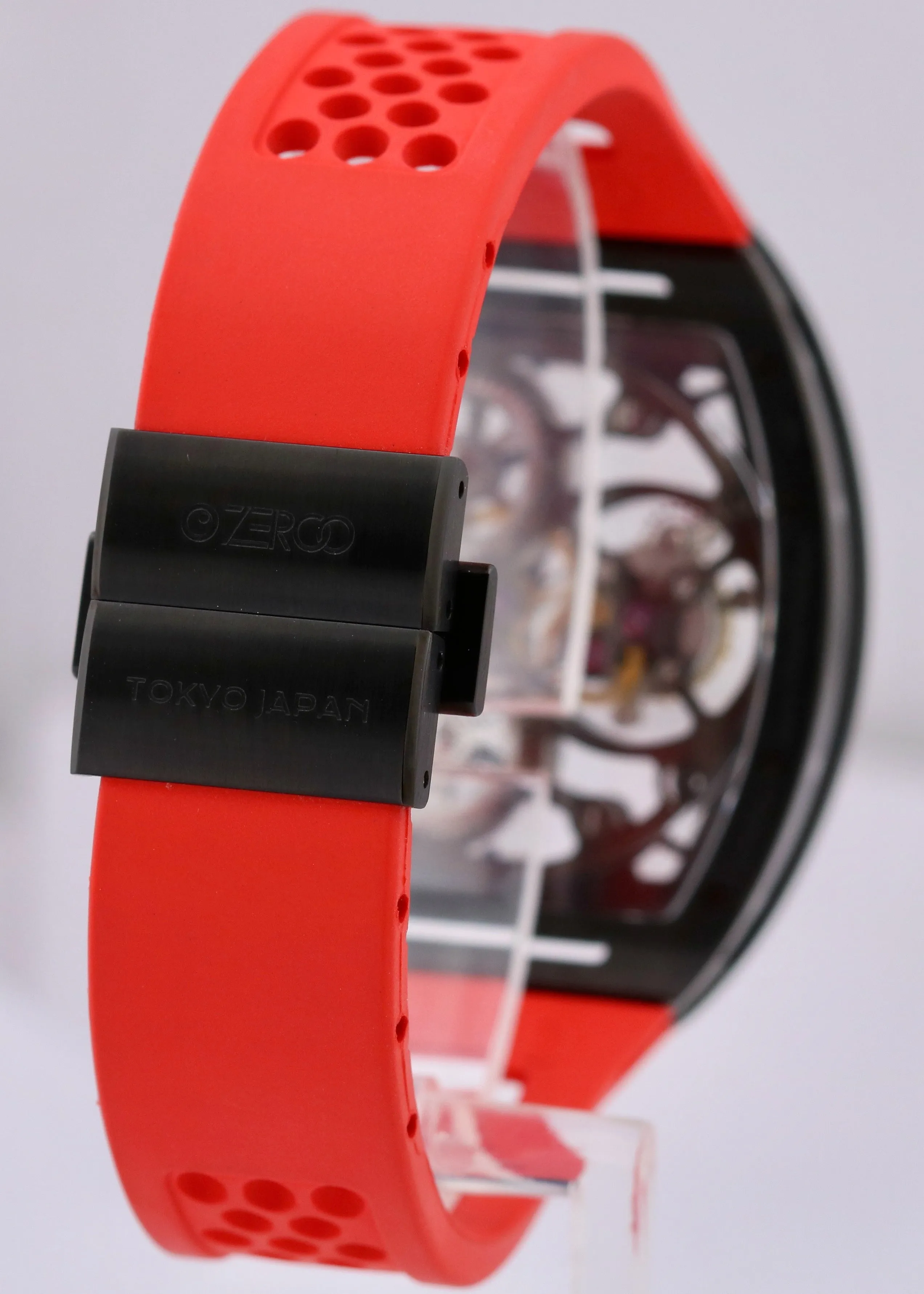 Zeroo Time T4 THE ARCHER Skeleton Black Red Steel TOURBILLON Rubber ZT004BRD BOX