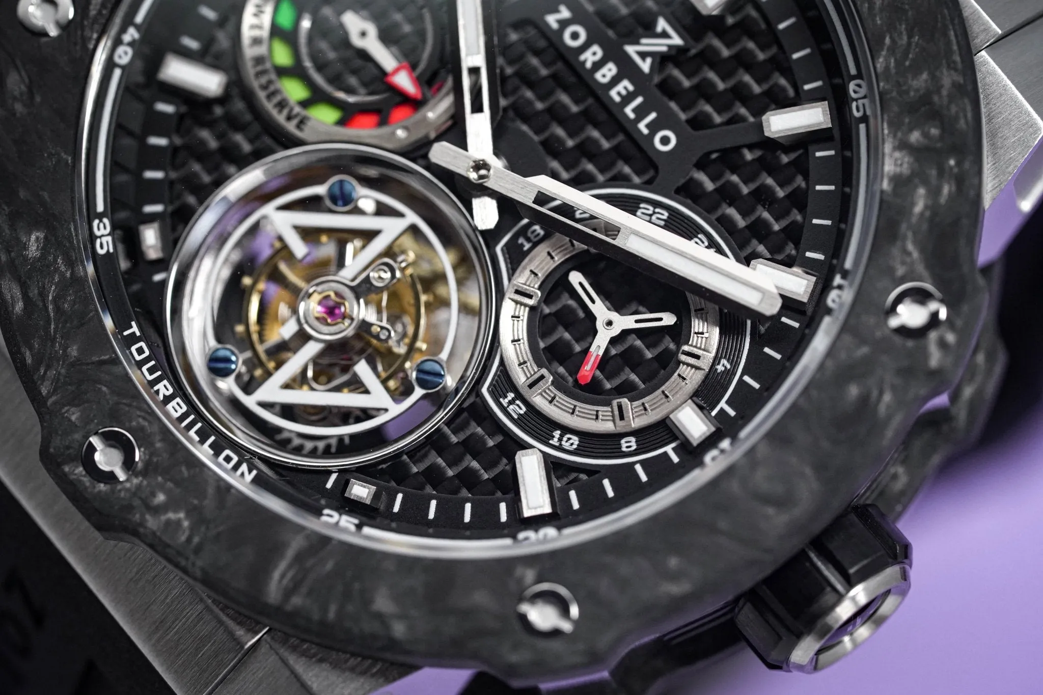 Zorbello Watch T1 Tourbillon Steel Super-Luminova® ZBAB001 *Free Watch Winder*