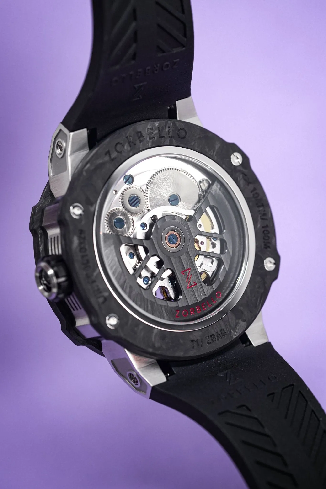 Zorbello Watch T1 Tourbillon Steel Super-Luminova® ZBAB001 *Free Watch Winder*