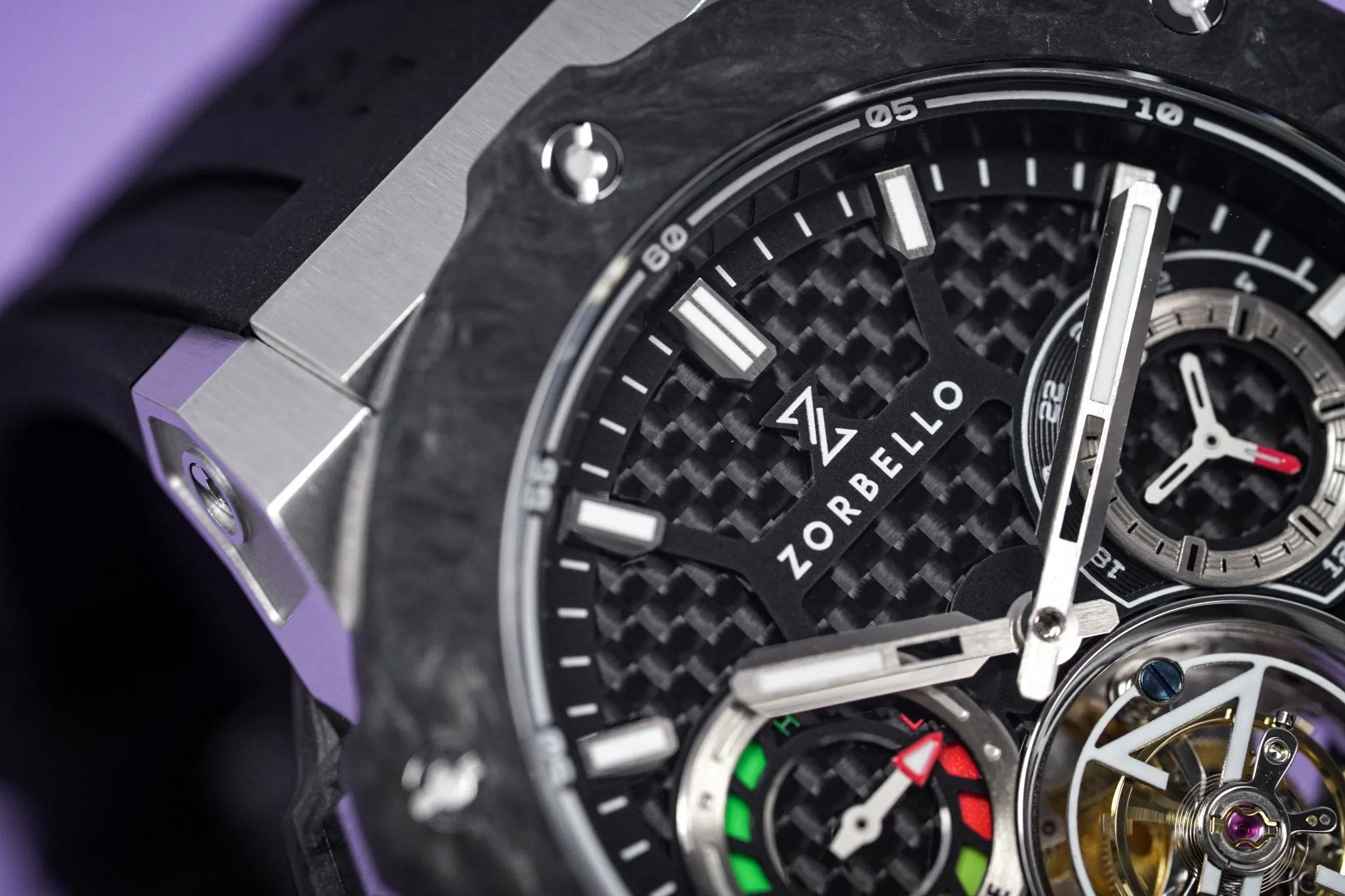 Zorbello Watch T1 Tourbillon Steel Super-Luminova® ZBAB001 *Free Watch Winder*