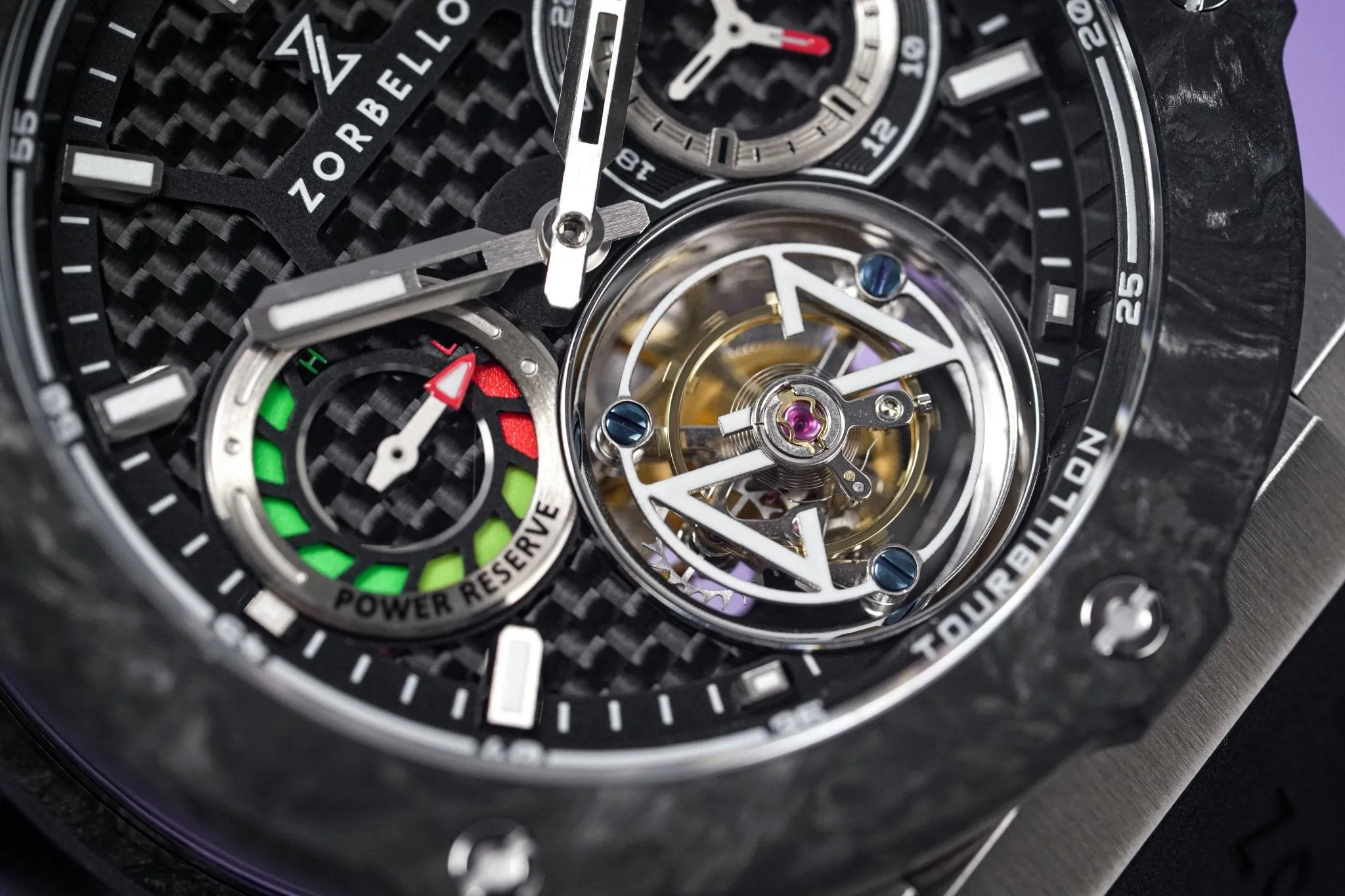 Zorbello Watch T1 Tourbillon Steel Super-Luminova® ZBAB001 *Free Watch Winder*