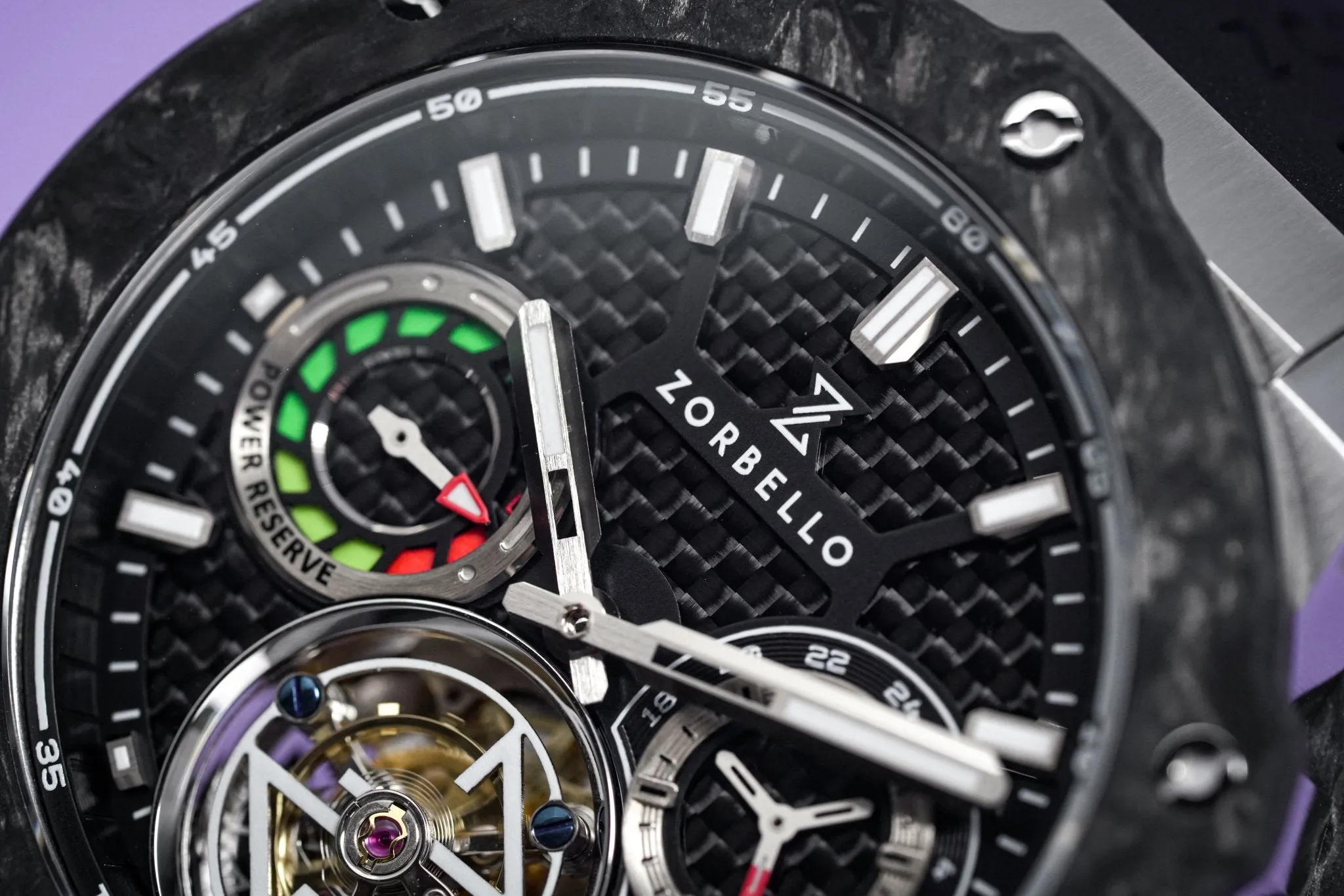 Zorbello Watch T1 Tourbillon Steel Super-Luminova® ZBAB001 *Free Watch Winder*
