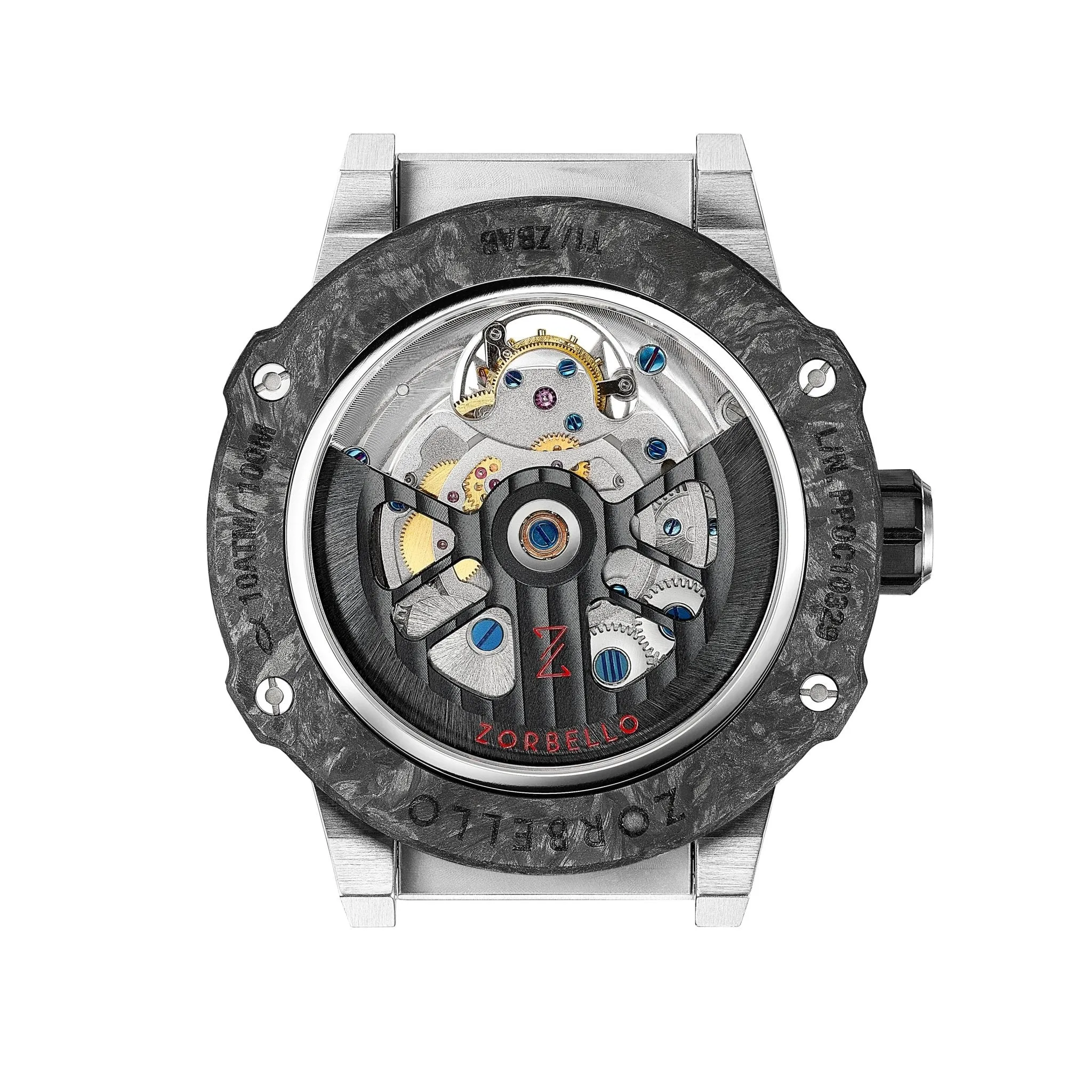 Zorbello Watch T1 Tourbillon Steel Super-Luminova® ZBAB001 *Free Watch Winder*