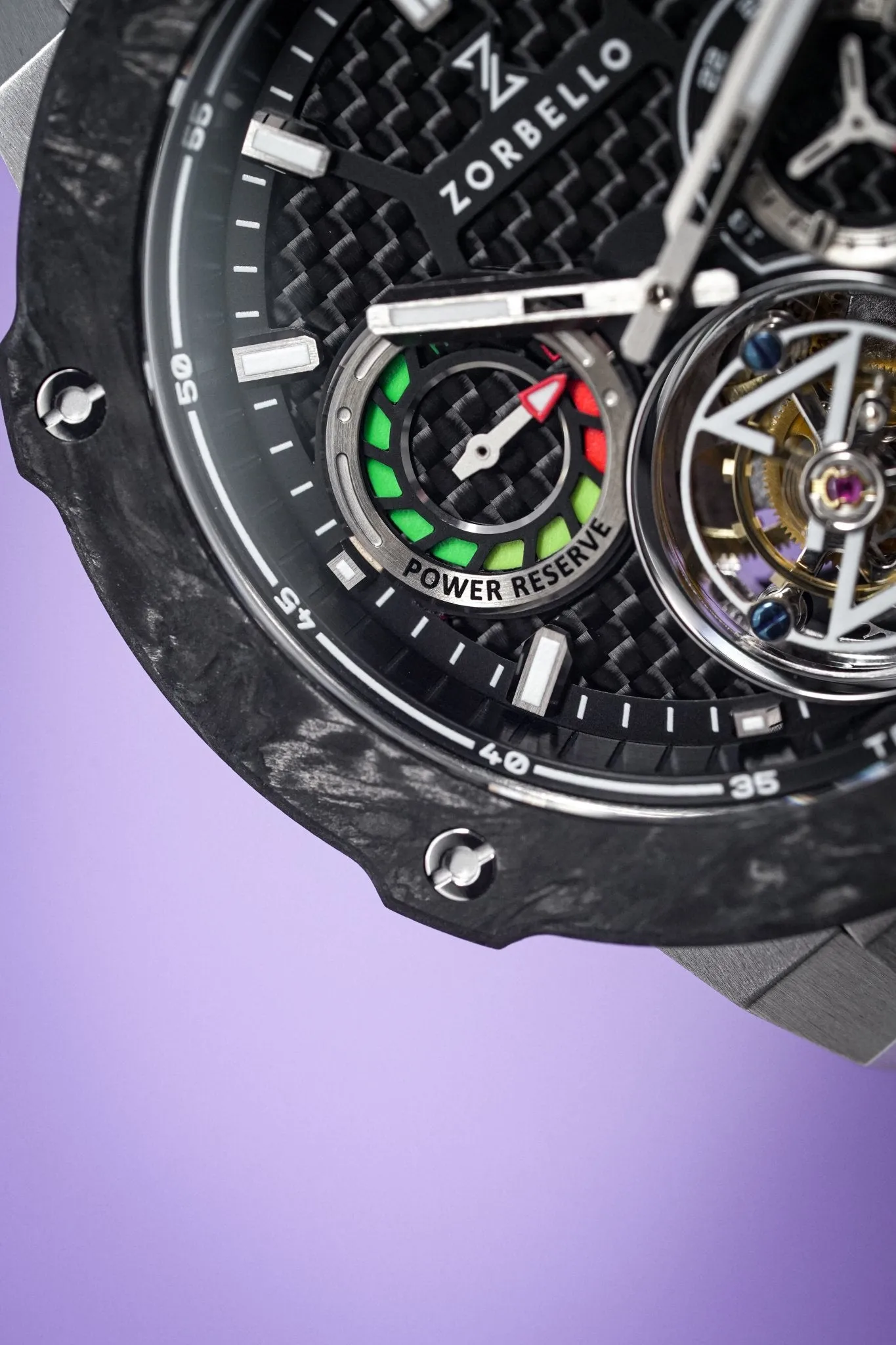 Zorbello Watch T1 Tourbillon Steel Super-Luminova® ZBAB001 *Free Watch Winder*