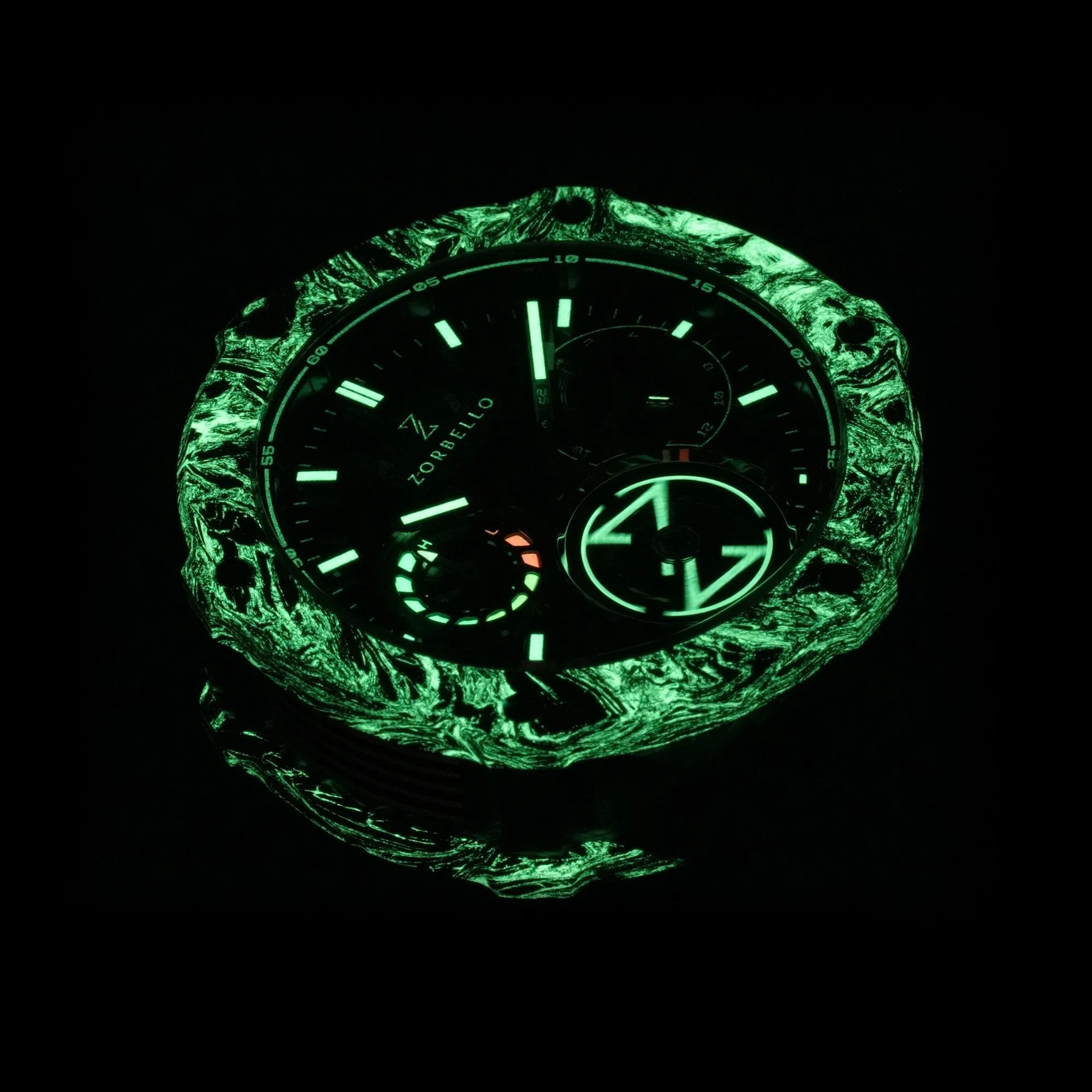 Zorbello Watch T1 Tourbillon Steel Super-Luminova® ZBAB001 *Free Watch Winder*